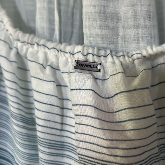 ONEILL Maxi Dress White w/Multi Color Stripes sz L - Picture 4 of 5